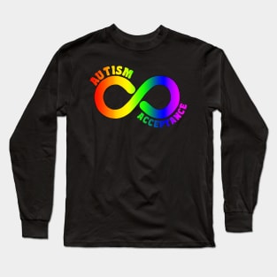 Autism Acceptance With Rainbow Infinity Symbol Long Sleeve T-Shirt